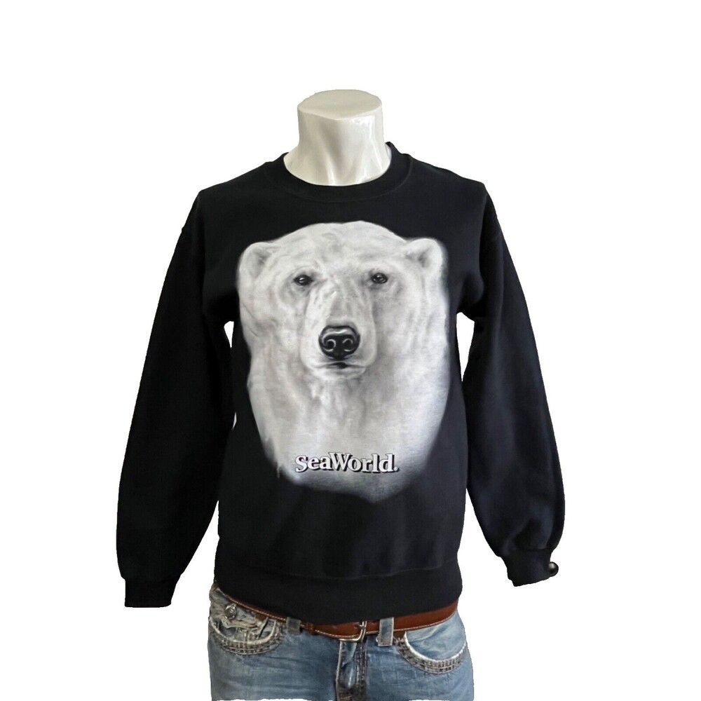 Sea World Vintage 90s Polar Bear Sweatshirt Seaworld Theme Park Small